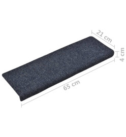 Tapis de marches d'escalier 10 pcs 65x21x4 cm Aiguilleté