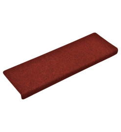 Tapis de marches d'escalier 10pcs Bordeaux 65x21x4cm Aiguilleté