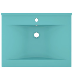 Lavabo avec trou de robinet Vert clair mat 60x46 cm Céramique