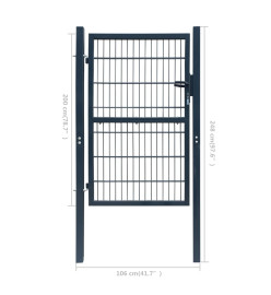 Portillon Acier 106x248 cm Anthracite