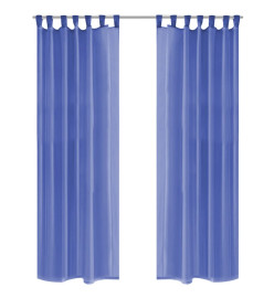 Rideau occultant 2 pcs Voile 140 x 245 cm Bleu royal