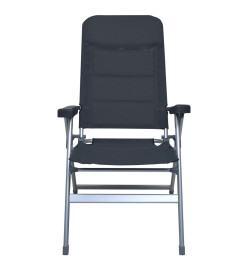 Chaises de jardin inclinables 2 pcs Aluminium Noir