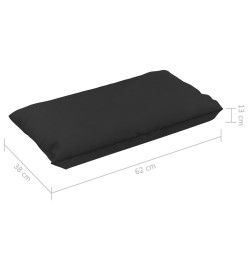 Coussins de canapé en palette 2 pcs noir tissu