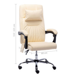 Chaise de bureau de massage Crème Similicuir