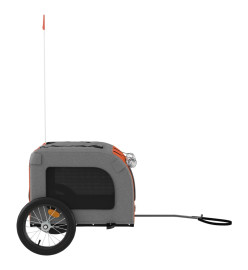 Remorque de vélo pour chien orange et gris tissu oxford et fer