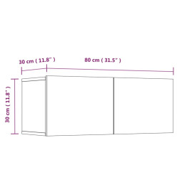 Meubles TV 2 pcs Noir 80x30x30 cm Bois d'ingénierie