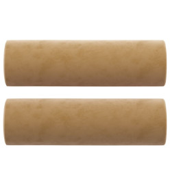 Coussins décoratifs 2 pcs Marron Ø15x50 cm Velours