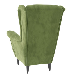 Fauteuil vert clair velours