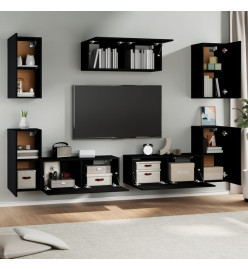 Ensemble de meubles TV 7 pcs Noir Bois d'ingénierie