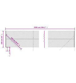 Clôture à mailles losangées anthracite 1,6x25 m