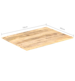 Dessus de table Bois de manguier solide 15-16 mm 70x60 cm