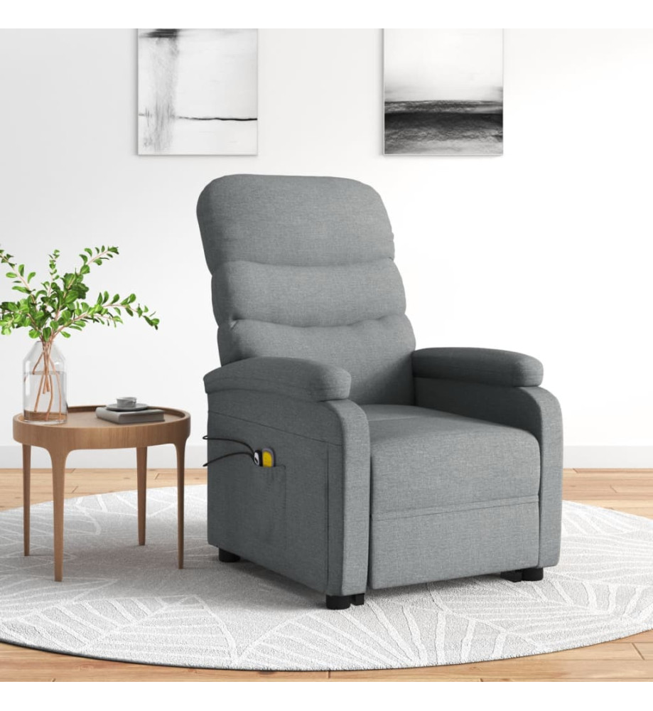 Fauteuil de massage inclinable Gris clair Tissu