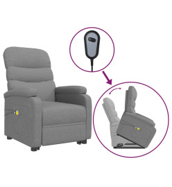 Fauteuil de massage inclinable Gris clair Tissu