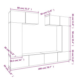 Ensemble de meubles TV 6 pcs Chêne sonoma Bois d'ingénierie