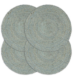 Napperons 4 pcs Vert olive Plain 38 cm Rond Jute