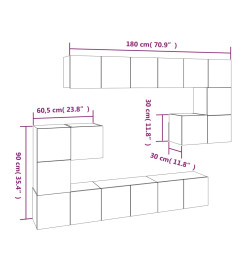 Ensemble de meubles TV 10 pcs Sonoma gris Bois d'ingénierie