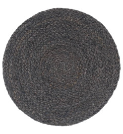 Napperons 6 pcs Gris foncé Plain 38 cm Rond Jute