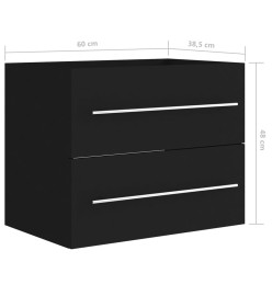 Armoire d'évier Noir 60x38,5x48 cm Aggloméré