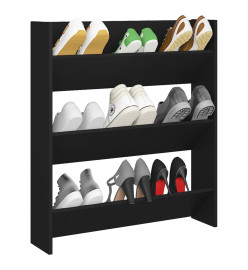 Armoire à chaussures murale Noir 80x18x90 cm Aggloméré