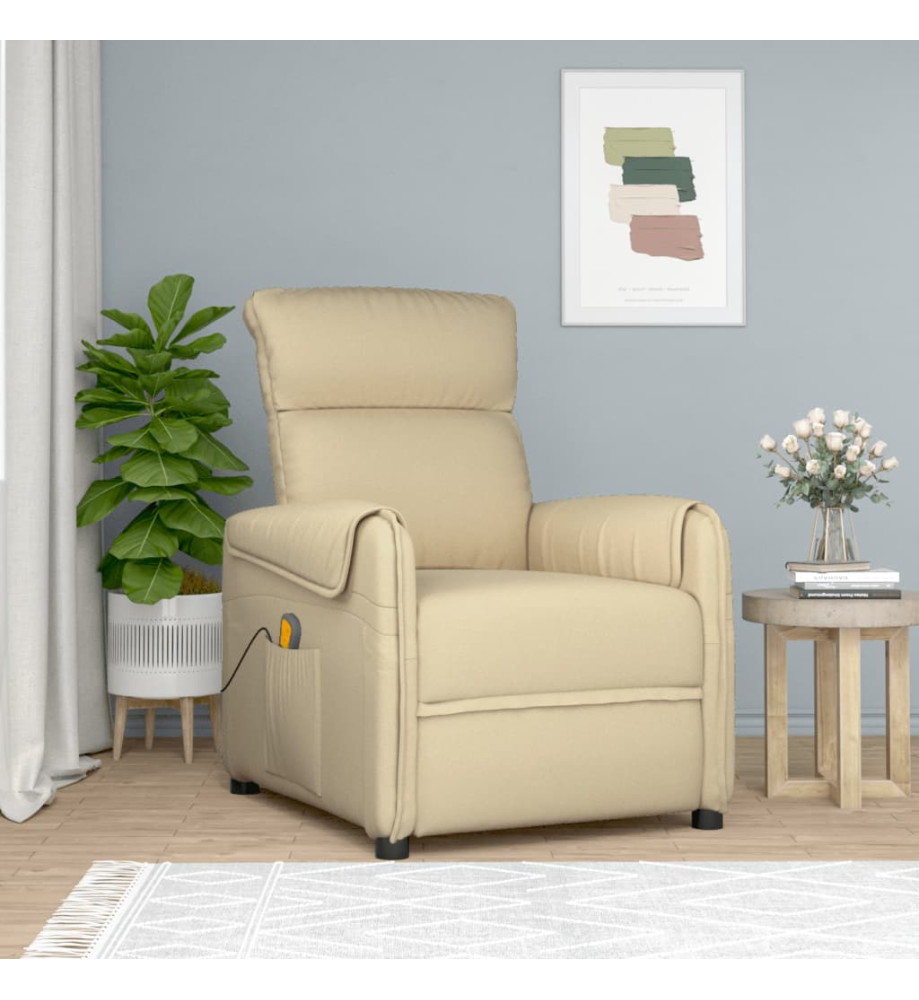 Fauteuil de massage Crème Tissu