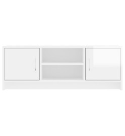 Meuble TV blanc brillant 102x30x37,5 cm bois d'ingénierie