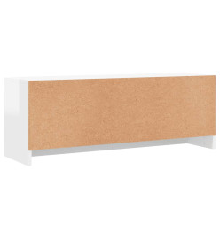 Meuble TV blanc brillant 102x30x37,5 cm bois d'ingénierie