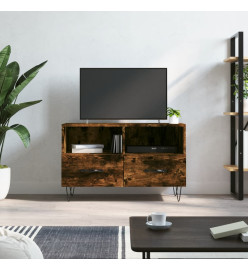 Meuble TV Chêne fumé 80x36x50 cm Bois d'ingénierie