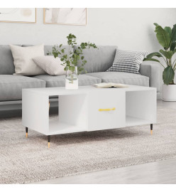 Table basse blanc 102x50x40 cm bois d'ingénierie