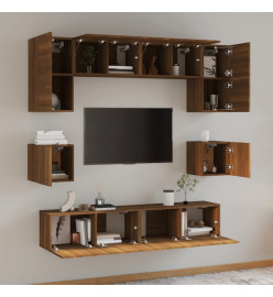 Ensemble de meubles TV 8 pcs Chêne marron Bois d'ingénierie