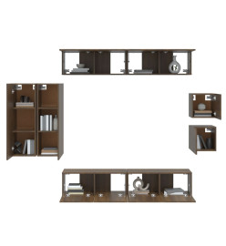 Ensemble de meubles TV 8 pcs Chêne marron Bois d'ingénierie