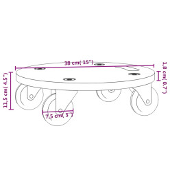 Chariots sur roulettes 2 pcs rond Ø38x11,5 cm