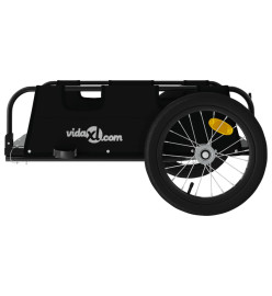 Remorque de vélo cargo noir tissu oxford et fer