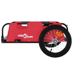 Remorque de vélo cargo rouge tissu oxford et fer