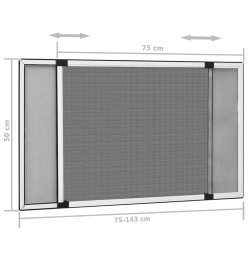 Moustiquaire extensible pour fenêtres Blanc (75-143)x50 cm