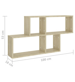 Étagère murale Chêne sonoma 100x18x53 cm Aggloméré