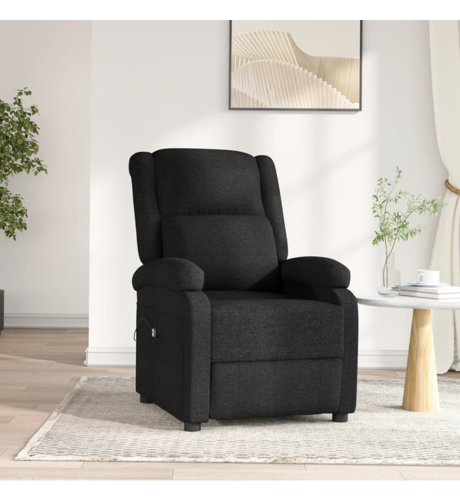 Fauteuil inclinable électrique Noir Tissu