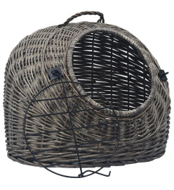 Cage de transport pour chats Gris 60x45x45 cm Saule naturel