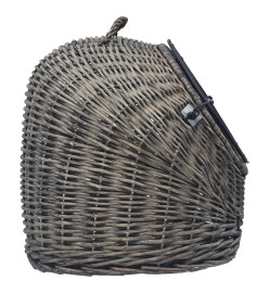 Cage de transport pour chats Gris 60x45x45 cm Saule naturel