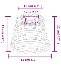 Abat-jour de plafonnier marron Ø15x12 cm osier