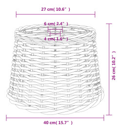 Abat-jour blanc Ø40x26 cm osier
