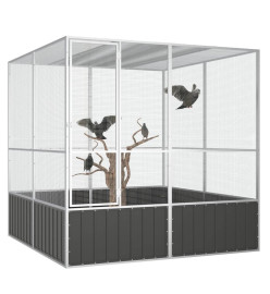 Cage à oiseaux Anthracite 213,5x217,5x211,5 cm Acier galvanisé