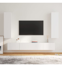 Ensemble de meubles TV 4 pcs Blanc Bois d'ingénierie