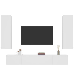 Ensemble de meubles TV 4 pcs Blanc Bois d'ingénierie