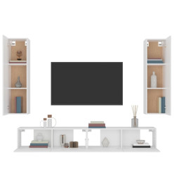 Ensemble de meubles TV 4 pcs Blanc Bois d'ingénierie