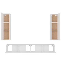 Ensemble de meubles TV 4 pcs Blanc Bois d'ingénierie