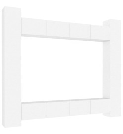 Ensemble de meubles TV 8 pcs Blanc Bois d'ingénierie