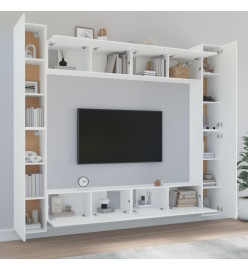 Ensemble de meubles TV 8 pcs Blanc Bois d'ingénierie