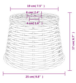 Abat-jour de plafonnier blanc Ø25x17 cm osier