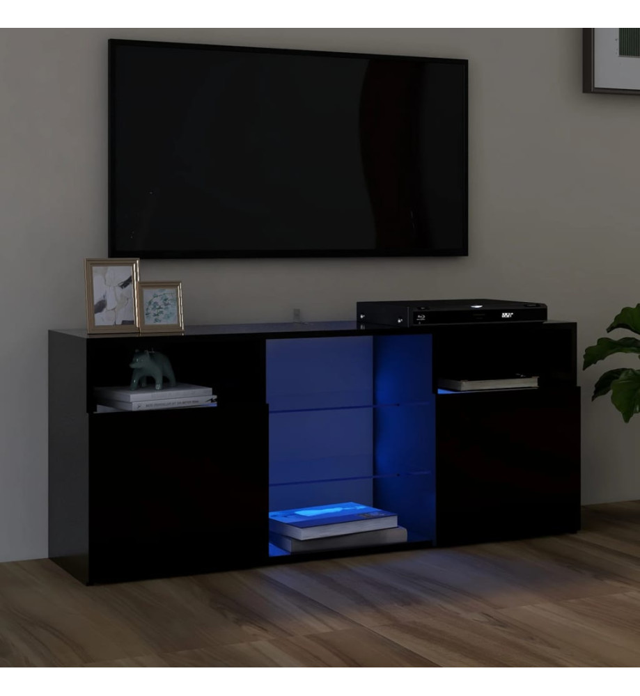 Meuble TV avec lumières LED noir 120x30x50 cm