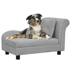 Canapé pour chien avec oreiller Gris 83x44x44 cm Peluche